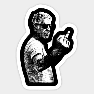 Memories Anthony Bourdain middle finger pose Sticker